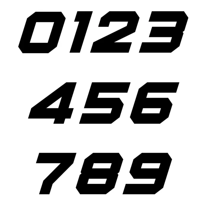 Race Number Decals – Style E – Two Wheel Decals