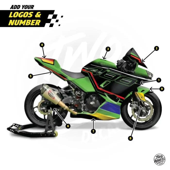 Rbk Kawasaki Ninja400 Customisable Numbering