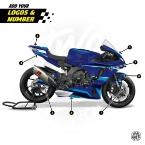 Rbk hk5 yamaha r1 yamahablue lightblue navy white numbered